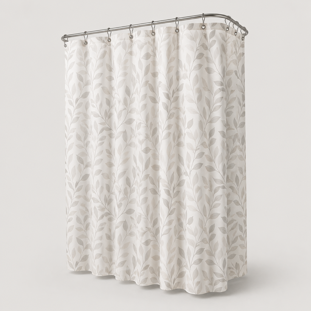 Trayce 193 Fabric Shower Curtain with Hooks