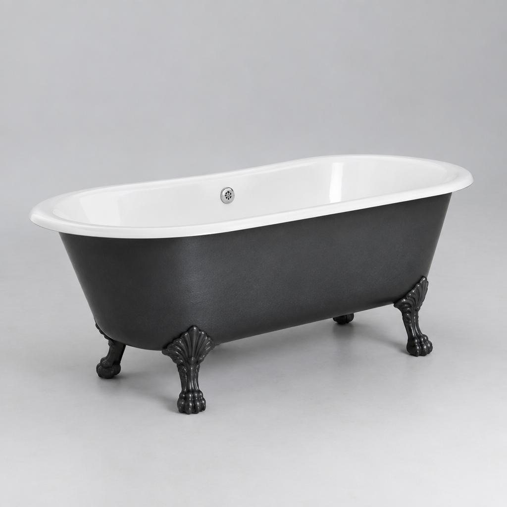 Verolux 244 Cast Iron Clawfoot Bathtub, 170 cm