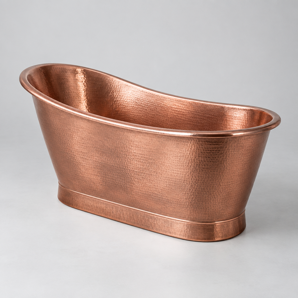 Verolux 155 Hand-Hammered Copper Bathtub, 165 cm