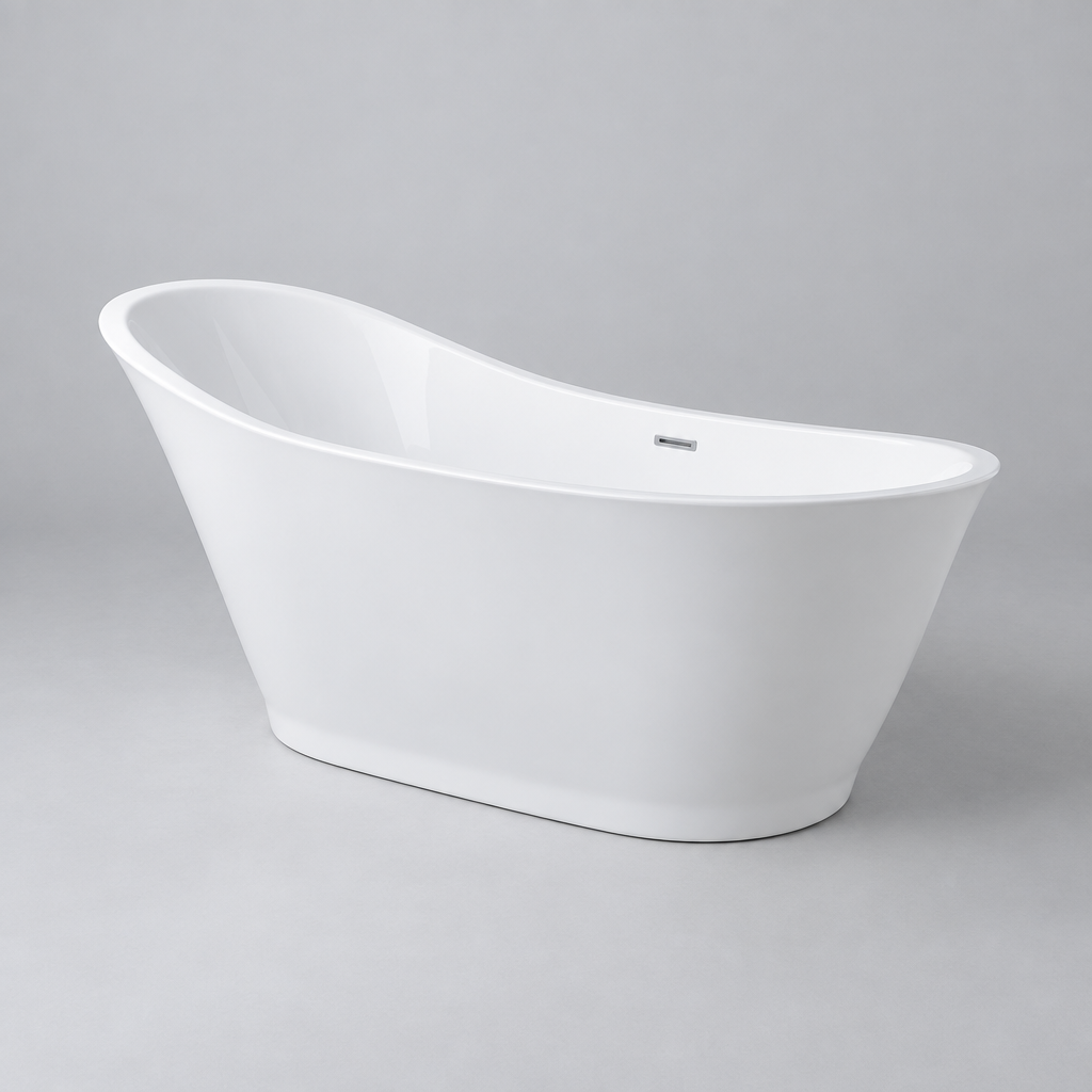 Solenne 978 Slipper-Back Freestanding Bathtub, 170 cm