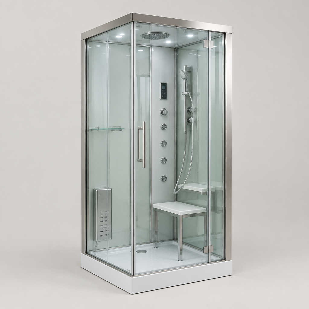Halovex 744 Compact Steam Shower Cabin, 80 × 80 cm