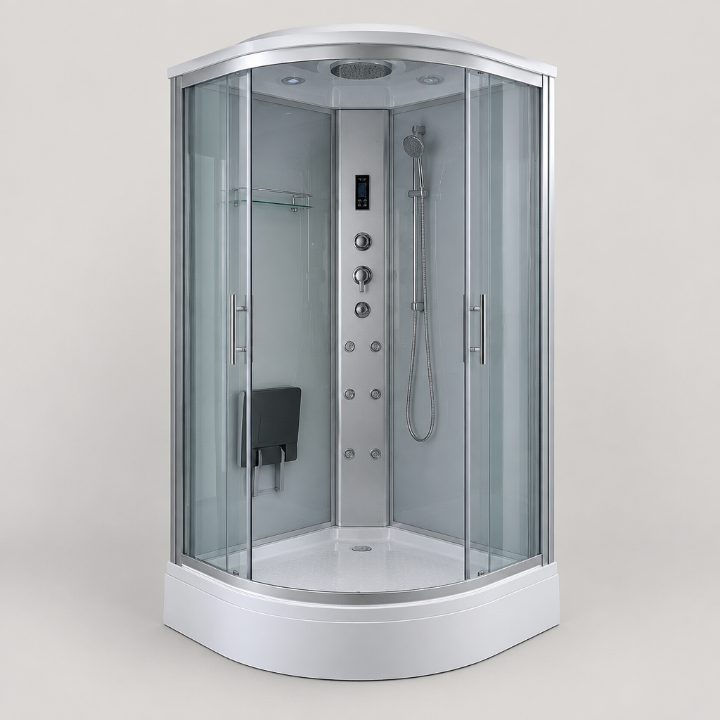 Nimbosa 193 Corner Steam Shower Cabin, 100 × 100 cm