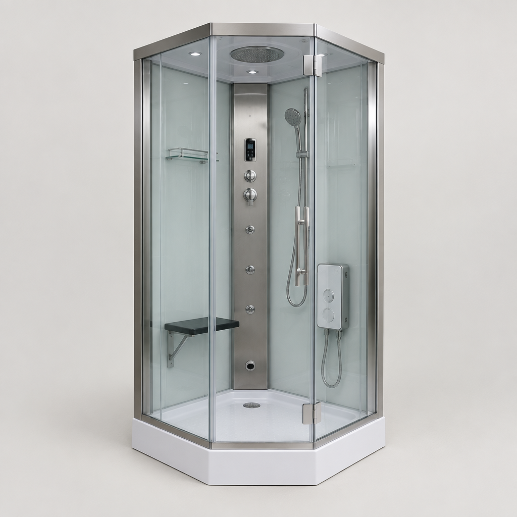 Thermion 174 Corner Steam Shower Cabin, 100 × 100 cm