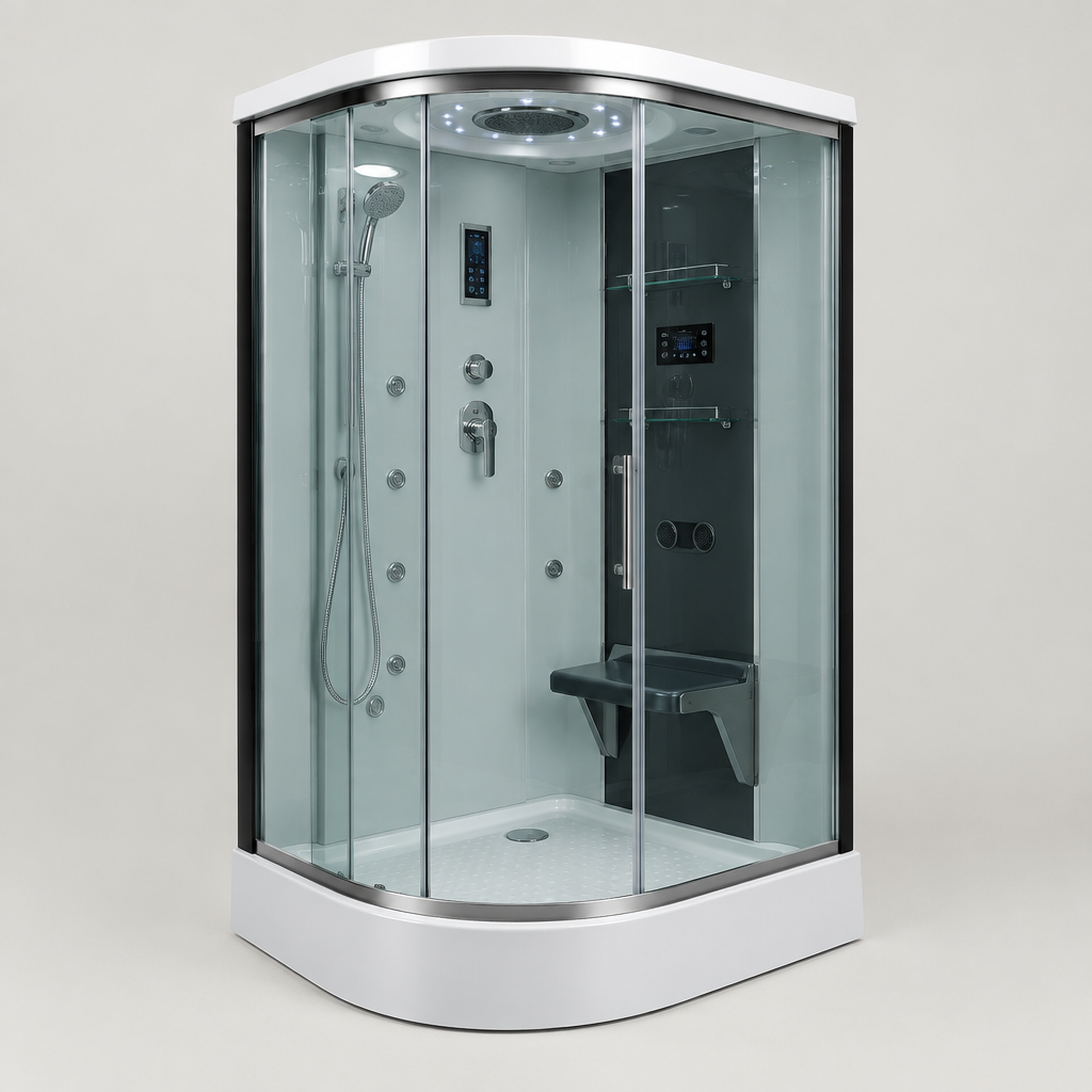 Halovex 377 Luxury Steam Shower Cabin with Bluetooth Audio