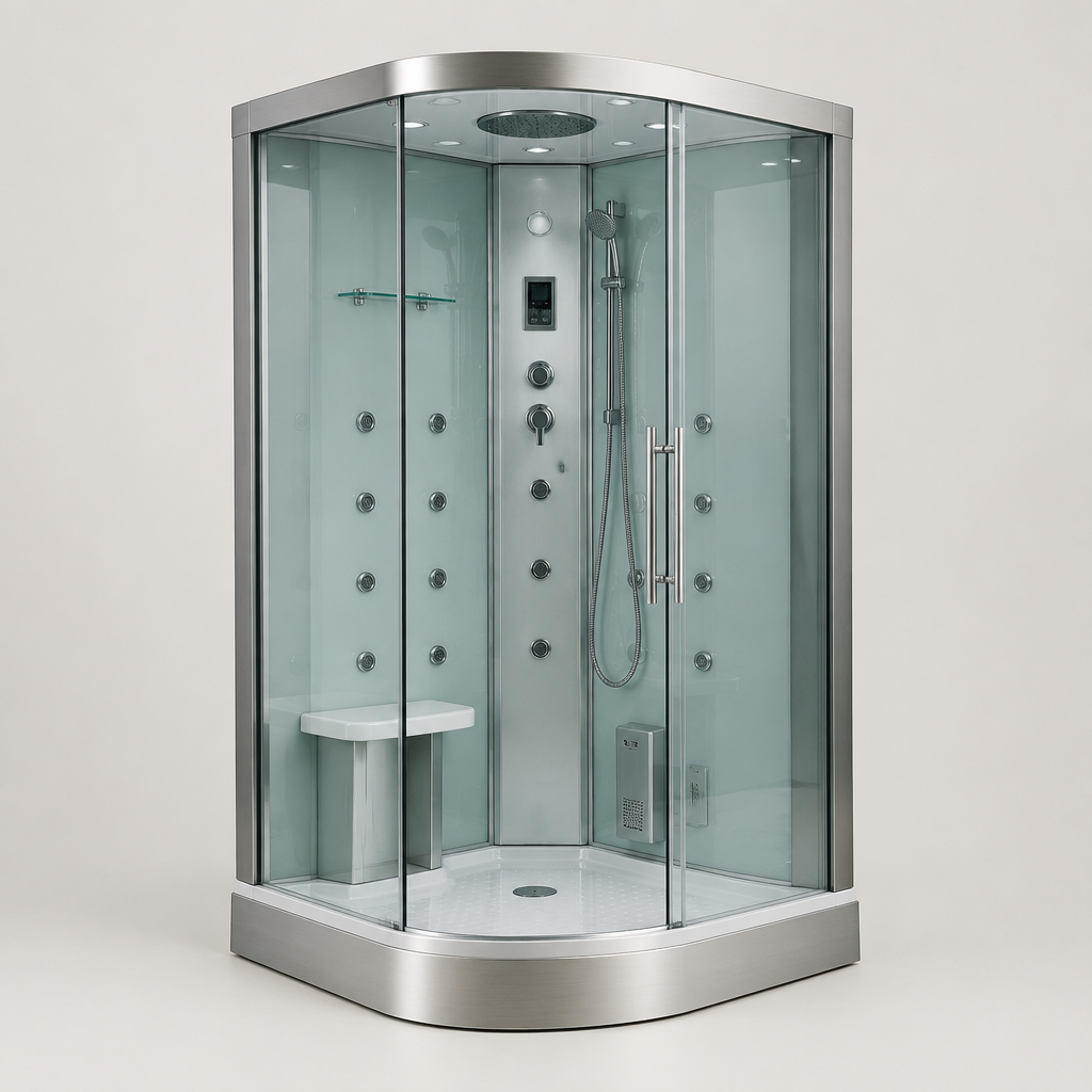 Halovex 591 Steam Shower Cabin with Body Jets, 100 × 100 cm